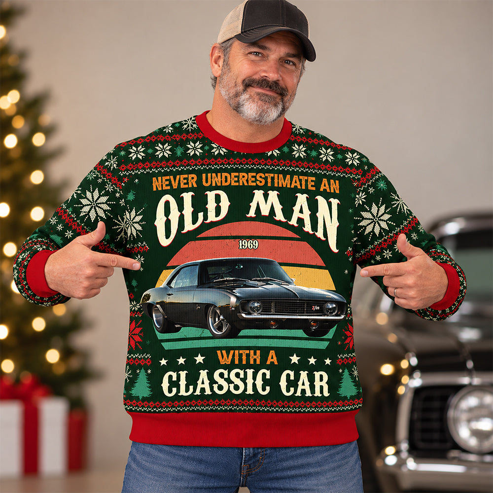 Personalized Retro Classic Car Quote Sweatshirt