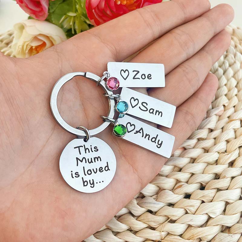 This Grandma is Loved by Keychain with Birthstone