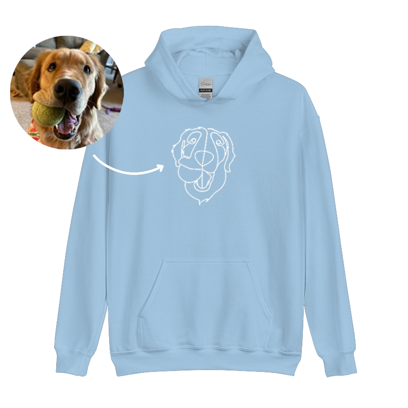 Custom Embroidered Line Drawing Hoodie