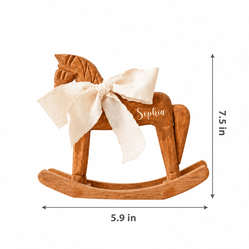 Personalized Wooden Rocking Horse Nursery Decor
