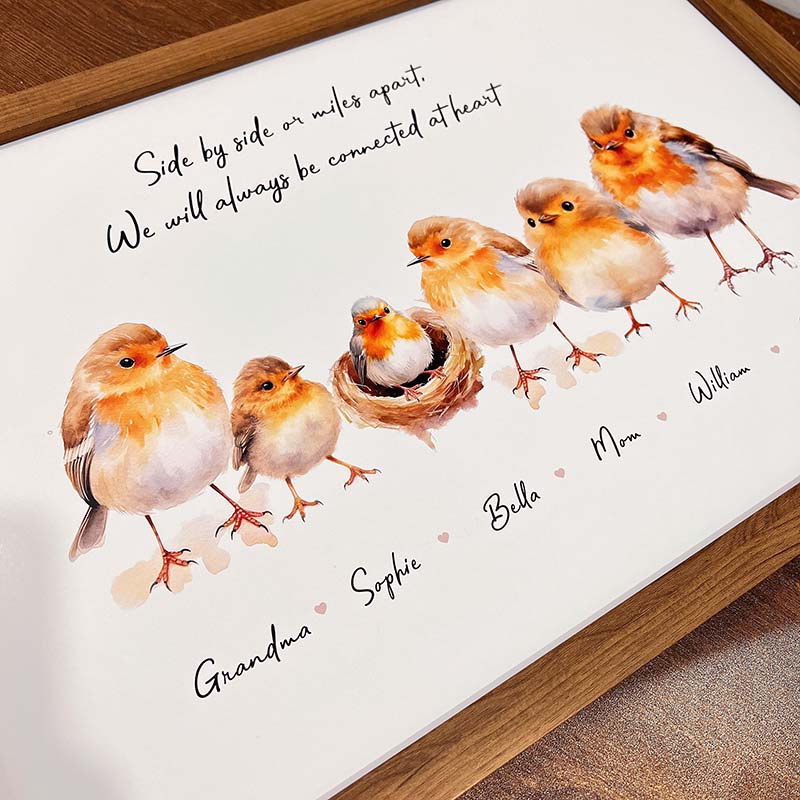 Personalized Robins Family Portrait Frame