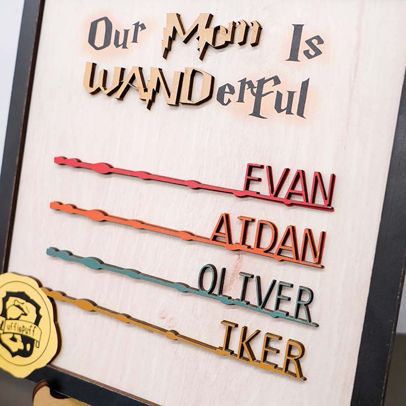 Wooden Plaque Personalized Wand