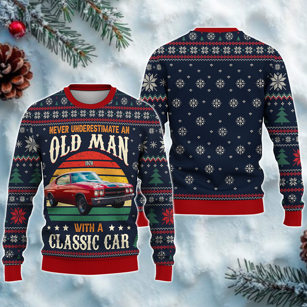 Personalized Retro Classic Car Quote Sweatshirt