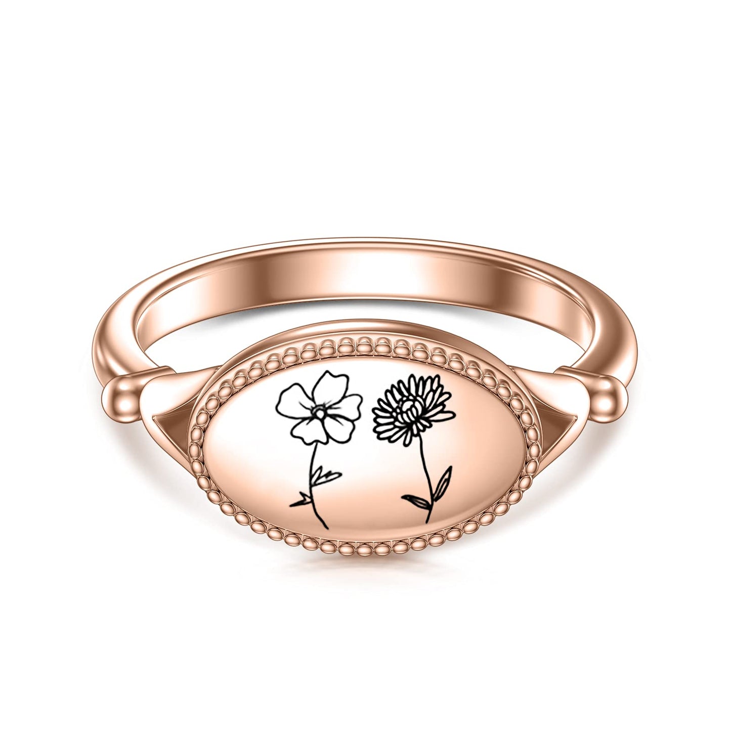 Personalized Family Birth Flower Ring #1