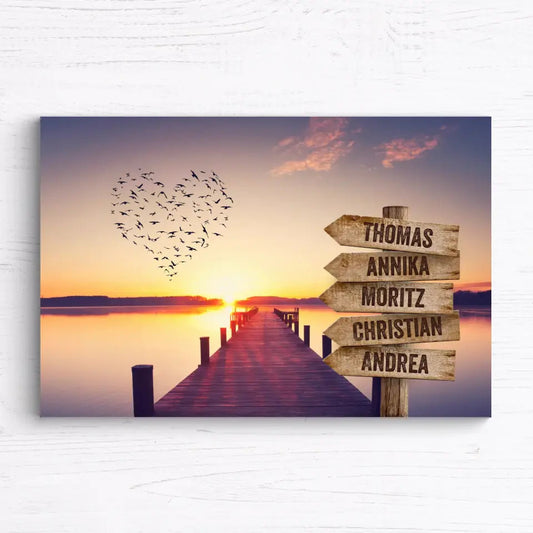 Family Love Multi-Names Premium Canvas