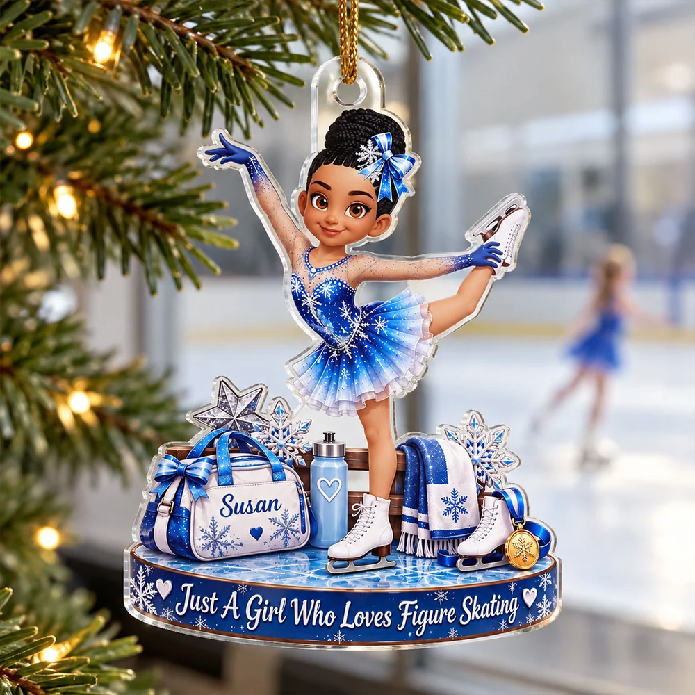Personalized Girl Who Loves Figure Skating Ornament