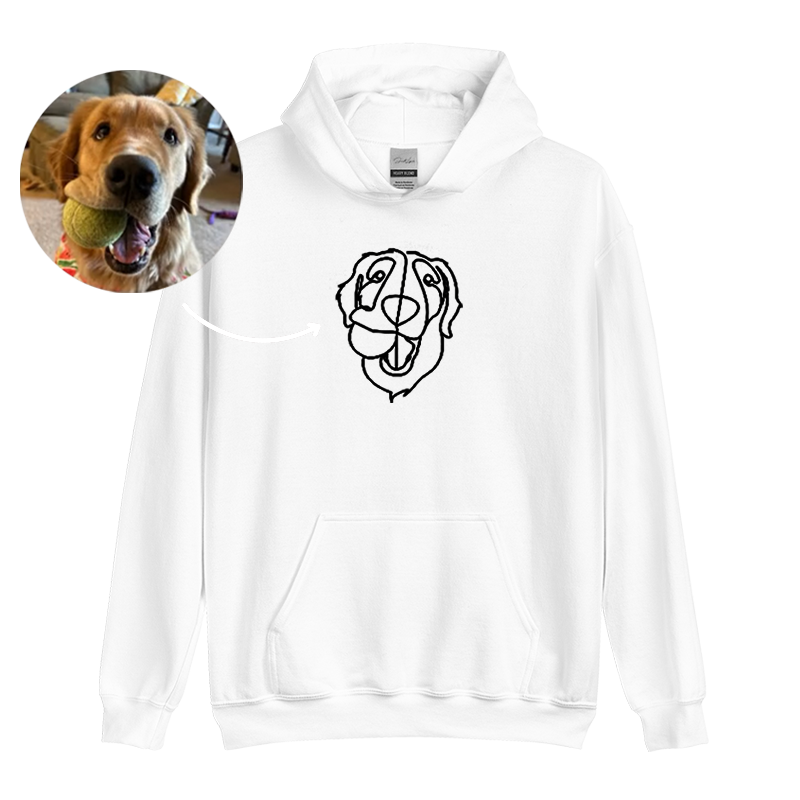 Custom Embroidered Line Drawing Hoodie