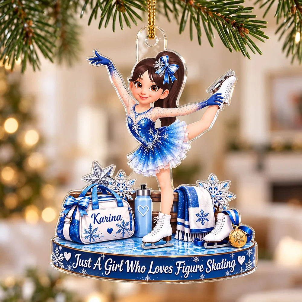 Personalized Girl Who Loves Figure Skating Ornament