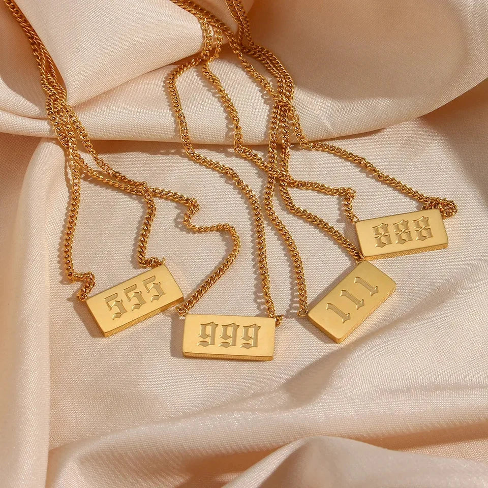 Angel Number Necklace With Custom Names