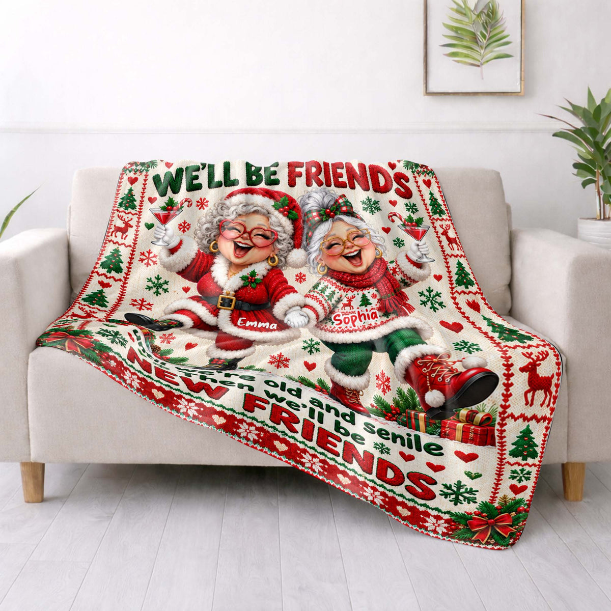Personalized Friends Until Old And Senile Blanket