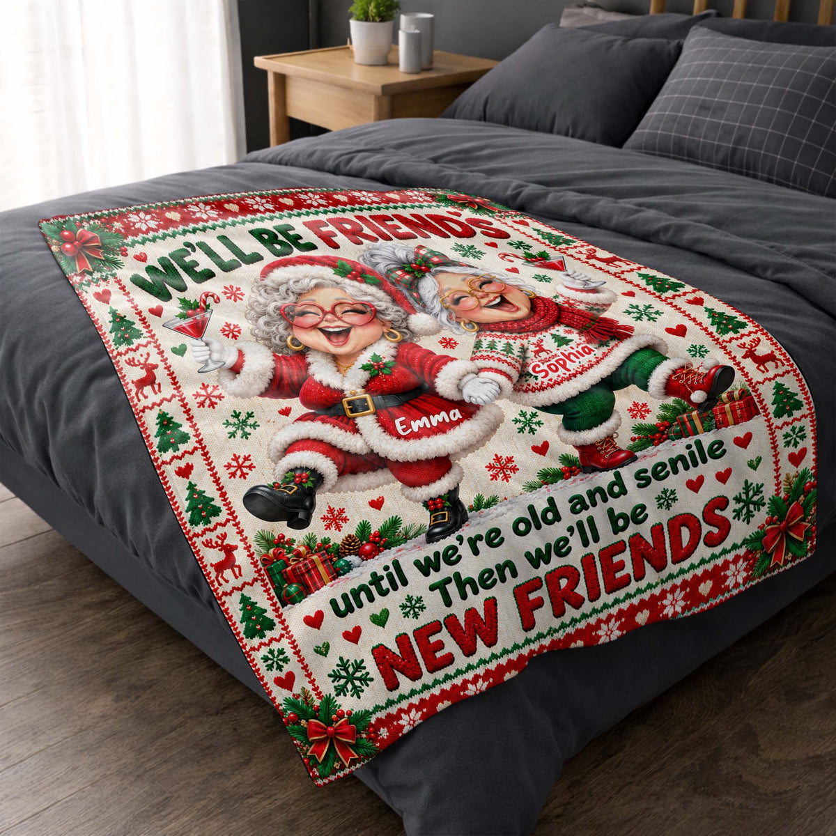 Personalized Friends Until Old And Senile Blanket