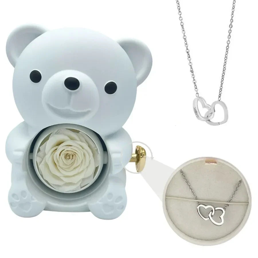 💞Rose Eternal Bear - Heart Necklace💞