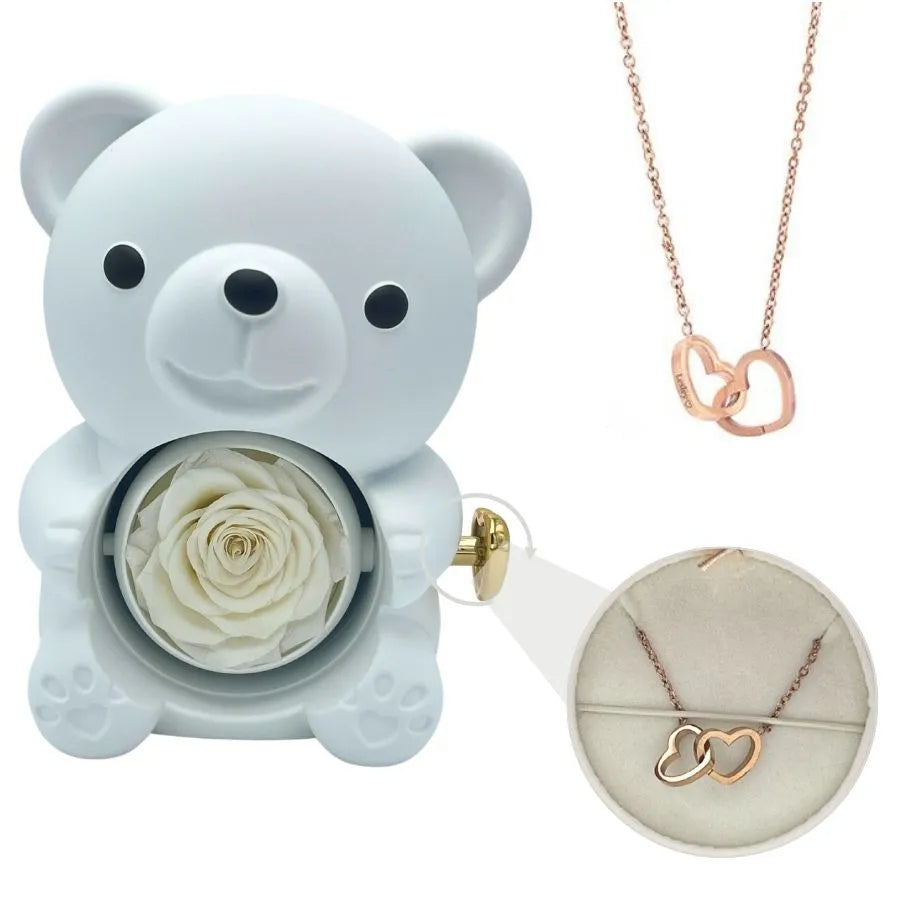 💞Rose Eternal Bear - Heart Necklace💞