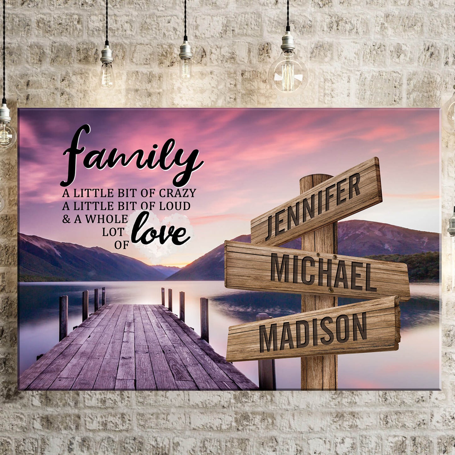 River Pier Color A Little Whole Lot of Love Multi-Names Premium Canvas Poster #3