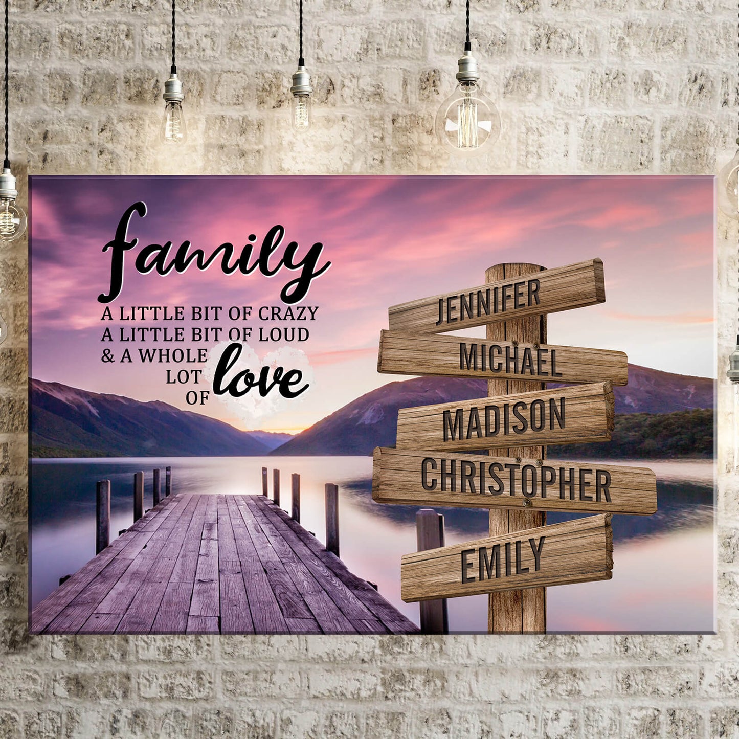 River Pier Color A Little Whole Lot of Love Multi-Names Premium Canvas Poster #3