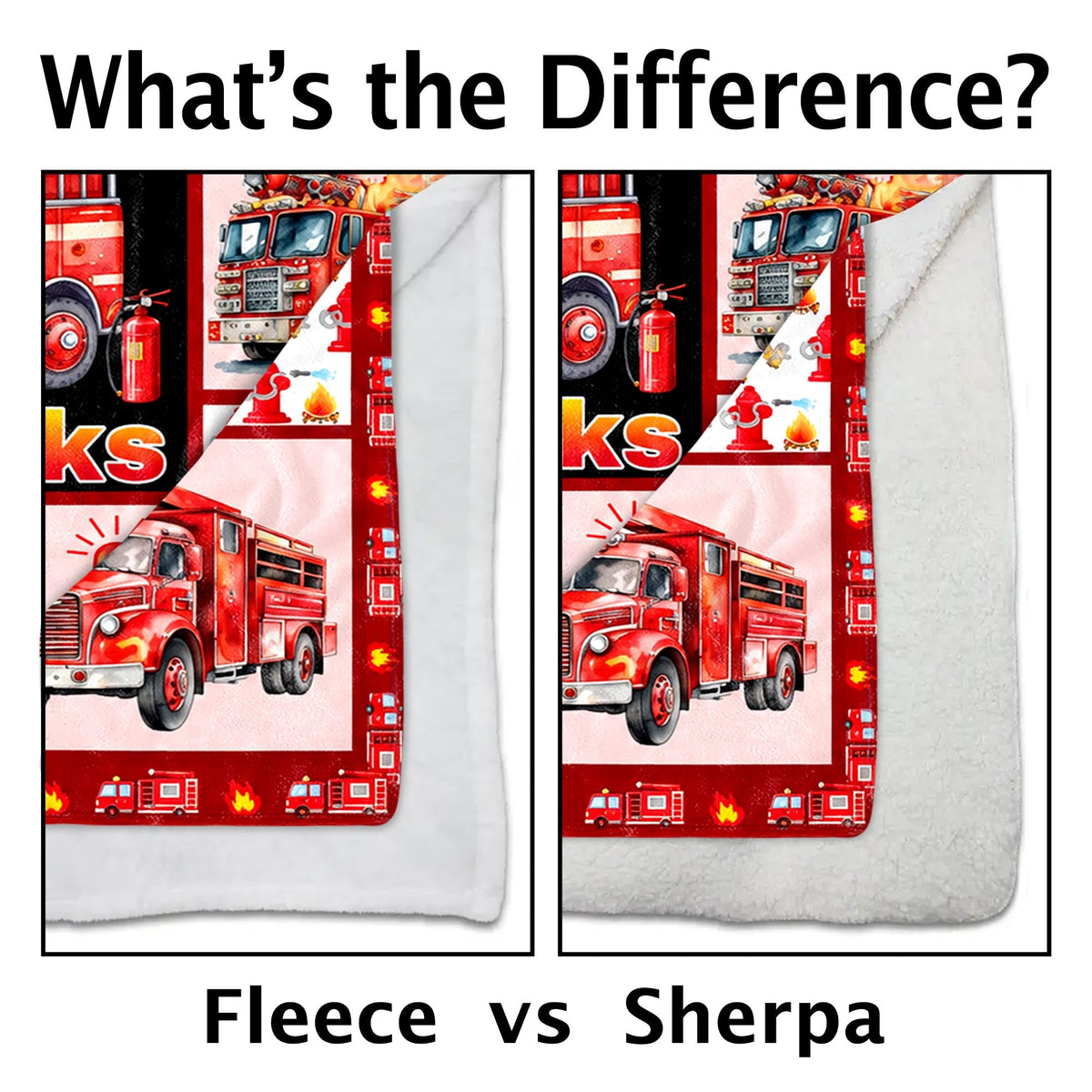 Just A Boy Who Loves Fire Trucks With Firefighter Icons - Personalized Custom Blanket - FIF159_BLK