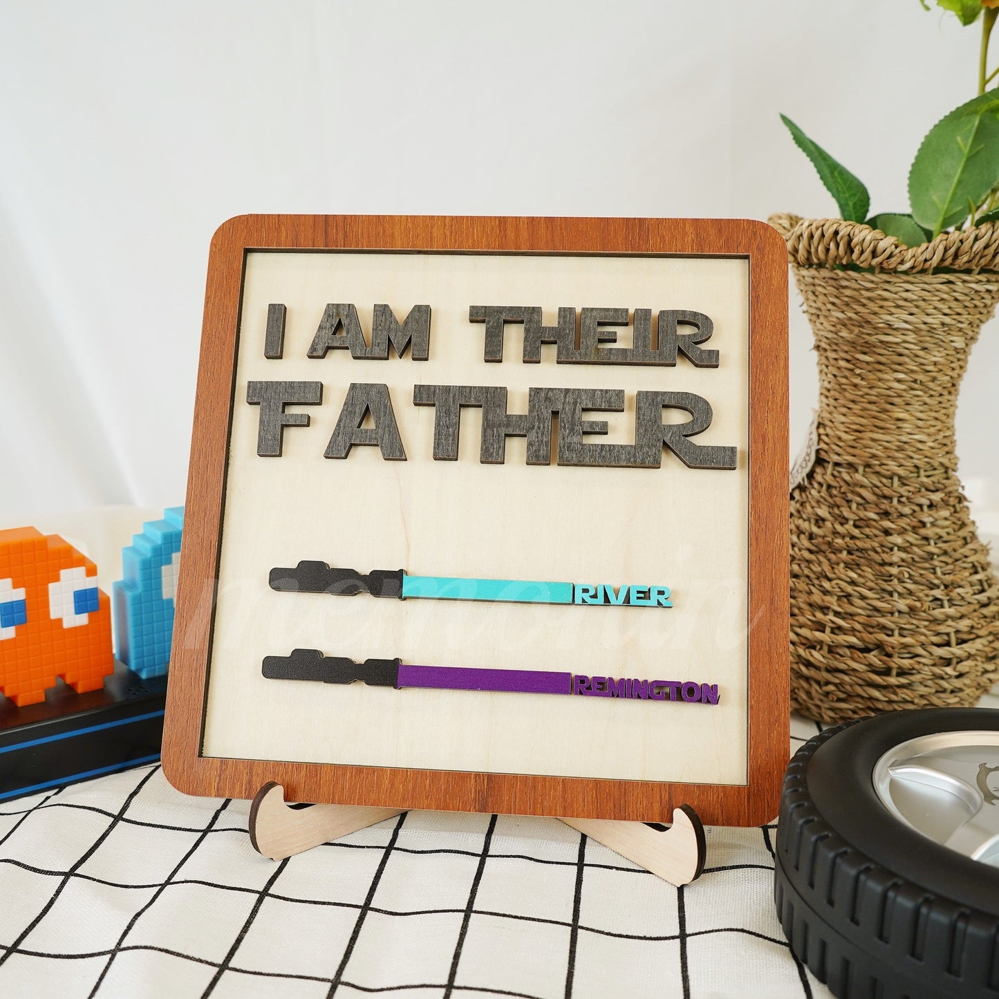 I Am Their Father Engraved Wooden Sign-Father‘s Day Gift