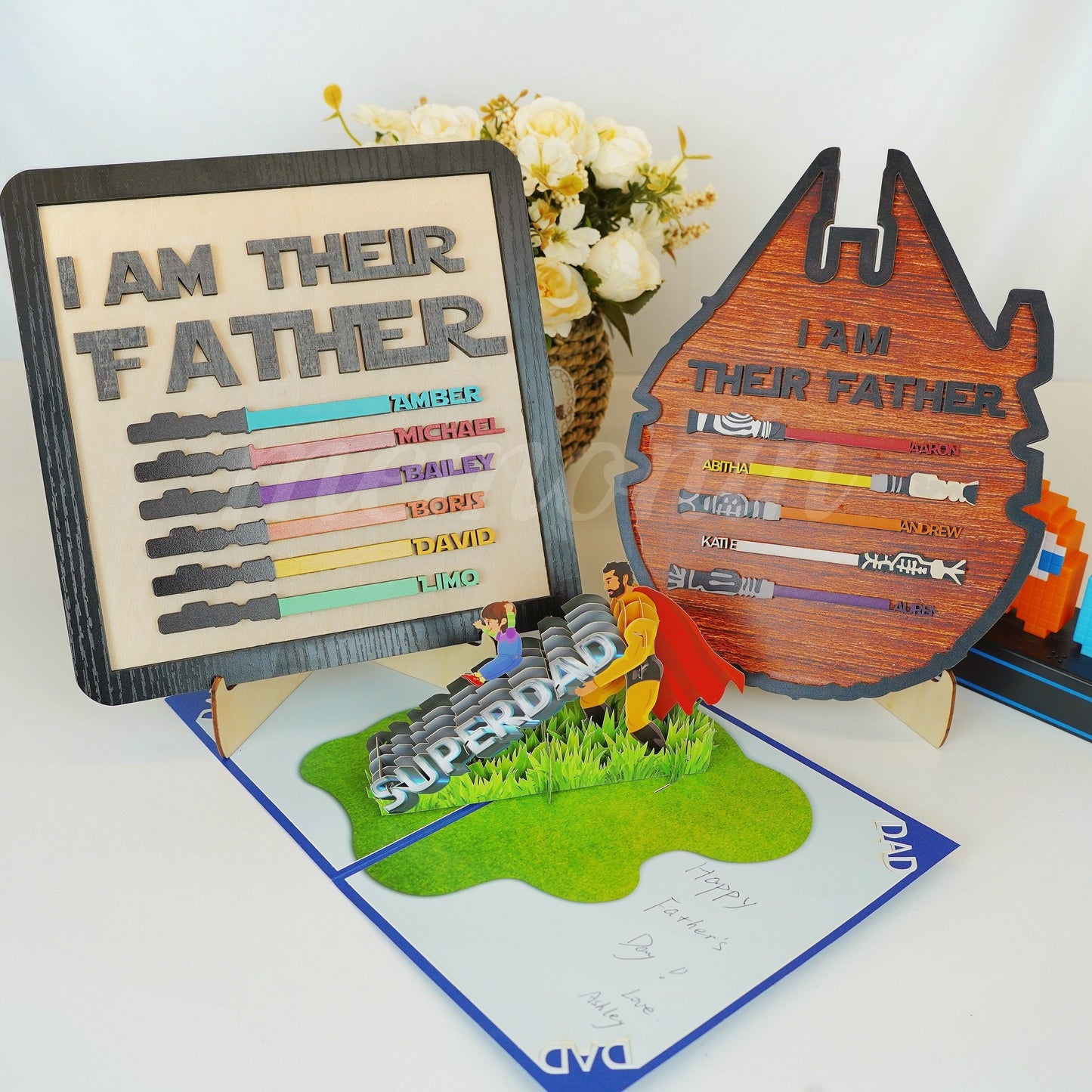 I Am Their Father Engraved Wooden Sign-Father‘s Day Gift