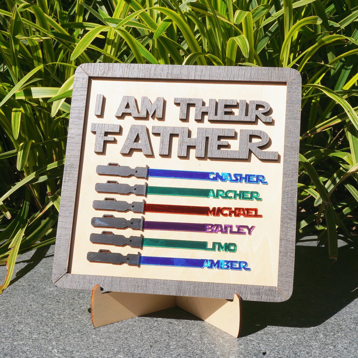 I Am Their Father Engraved Wooden Sign-Father‘s Day Gift