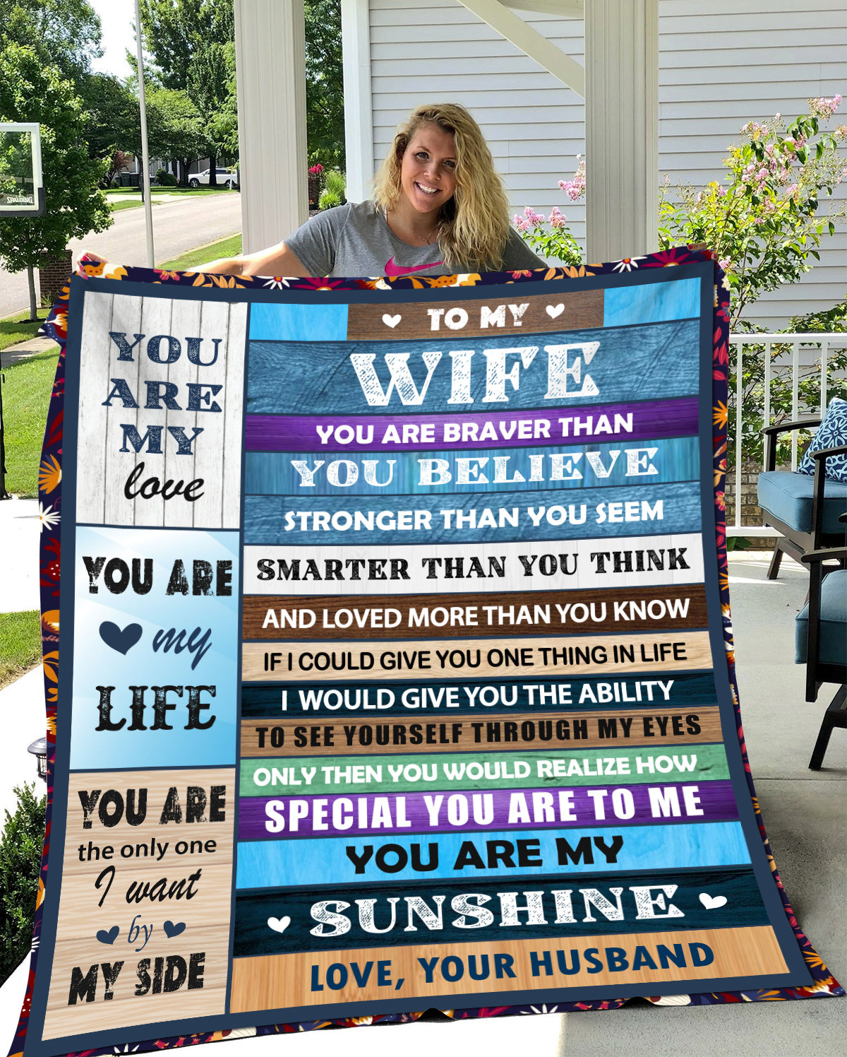 To My Wife Luxury Fleece Blanket