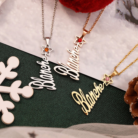 Christmas Gift Name Necklace Pendant