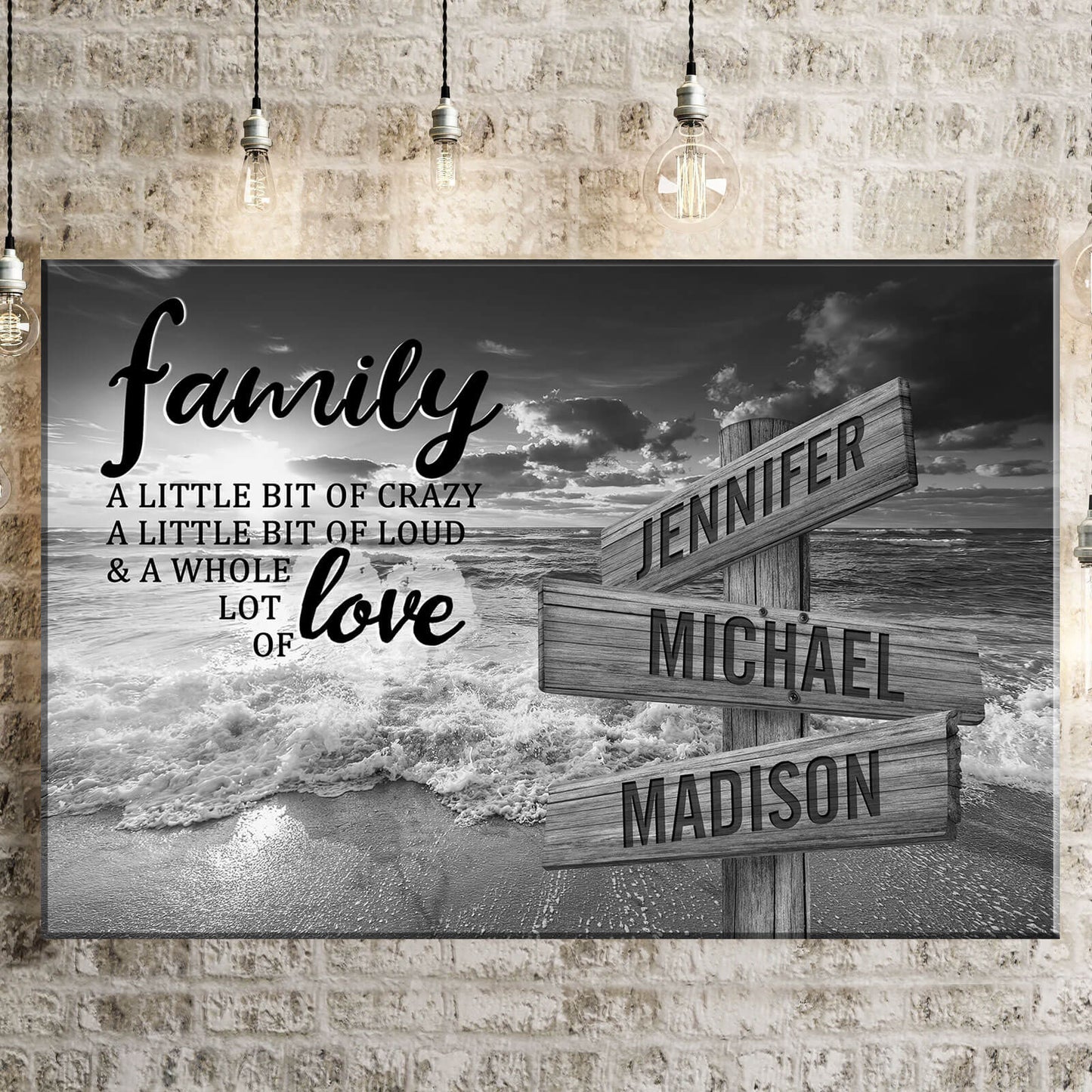 Ocean Sunset A Little Whole Lot of Love Multi-Names Premium Canvas Poster #4