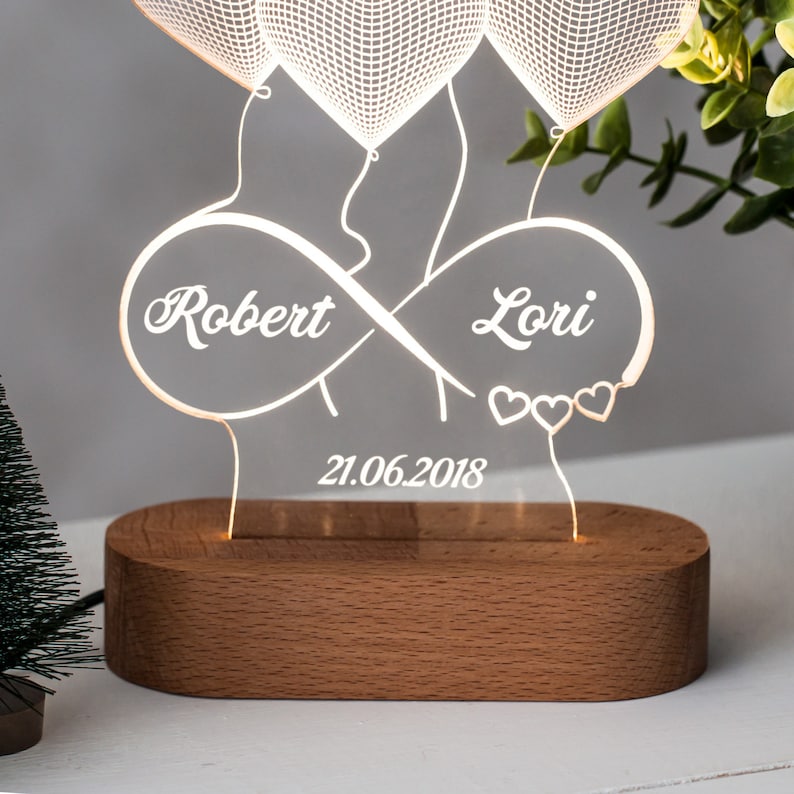 Cadeau personnalisé de lampe imprimée en 3D