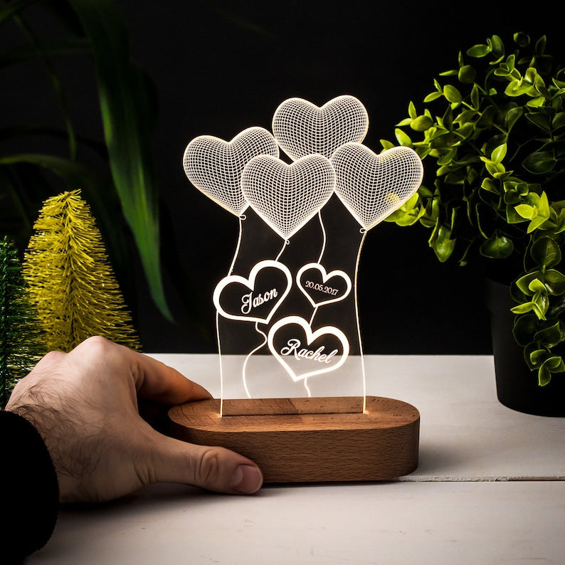 Cadeau personnalisé de lampe imprimée en 3D