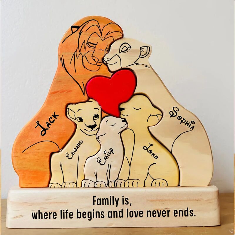 Lions Family Wooden Puzzle