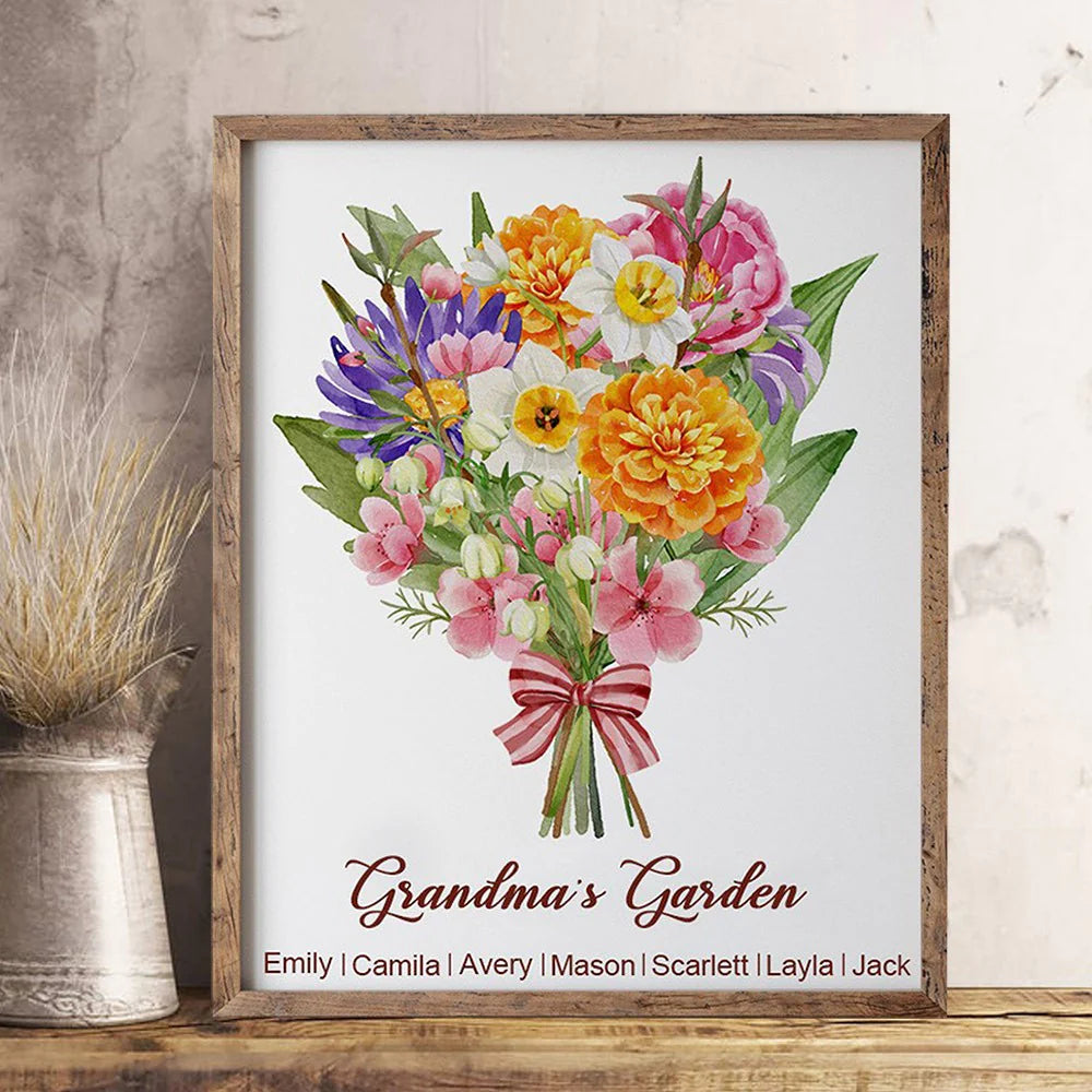 50%🌹Personalized Mom's Garden Birth Flowers Frame