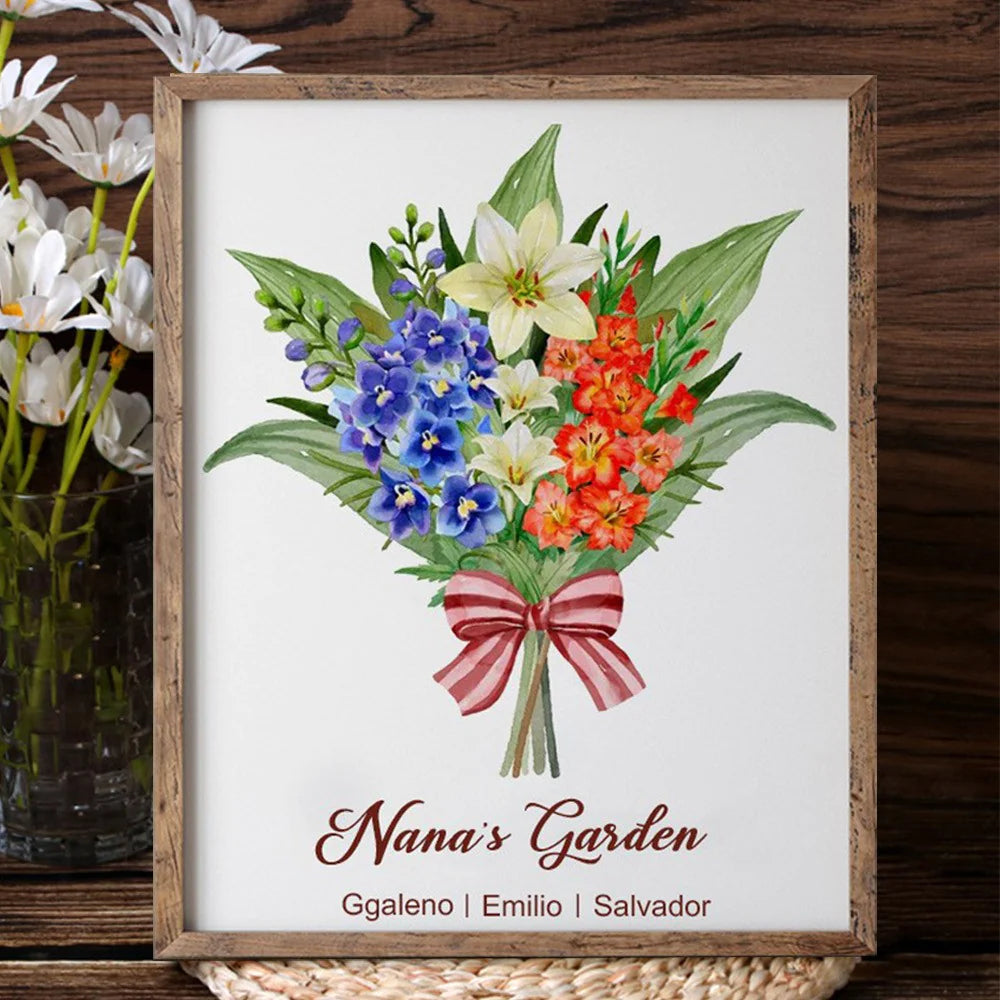 50%🌹Personalized Mom's Garden Birth Flowers Frame