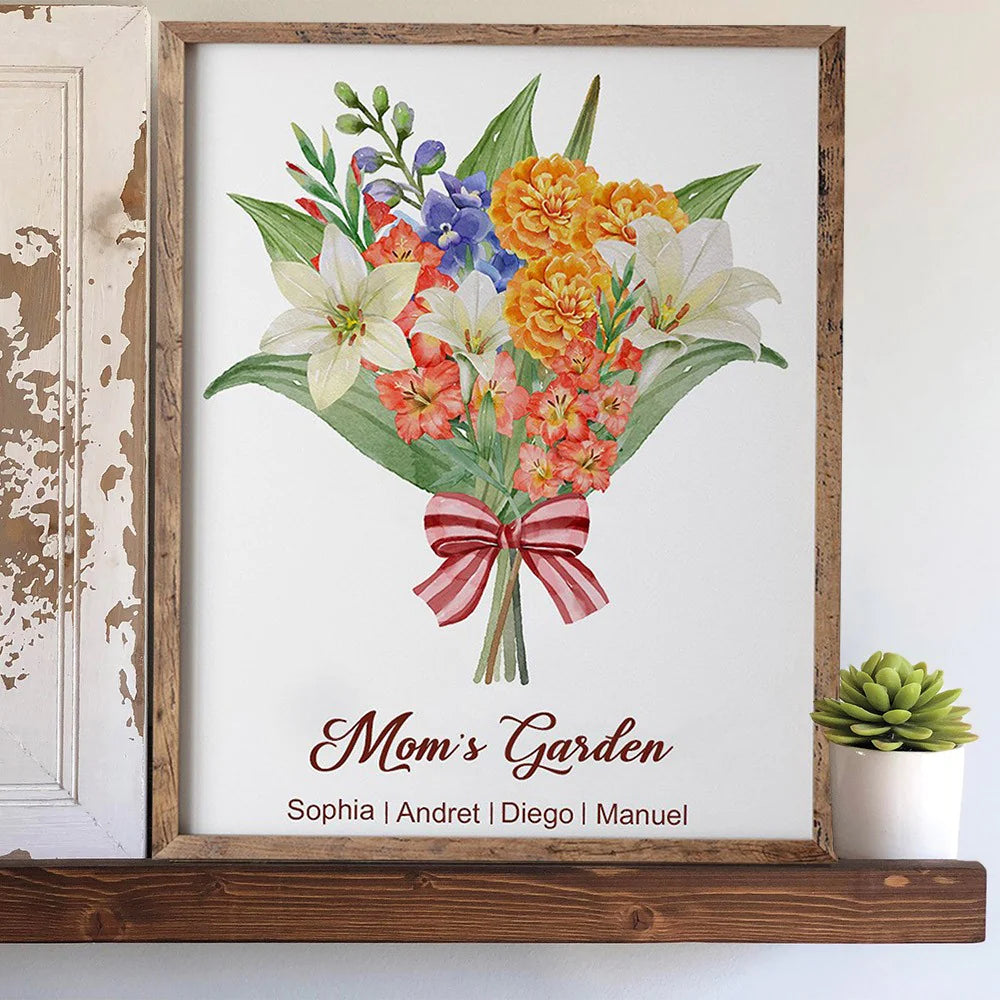 50%🌹Personalized Mom's Garden Birth Flowers Frame