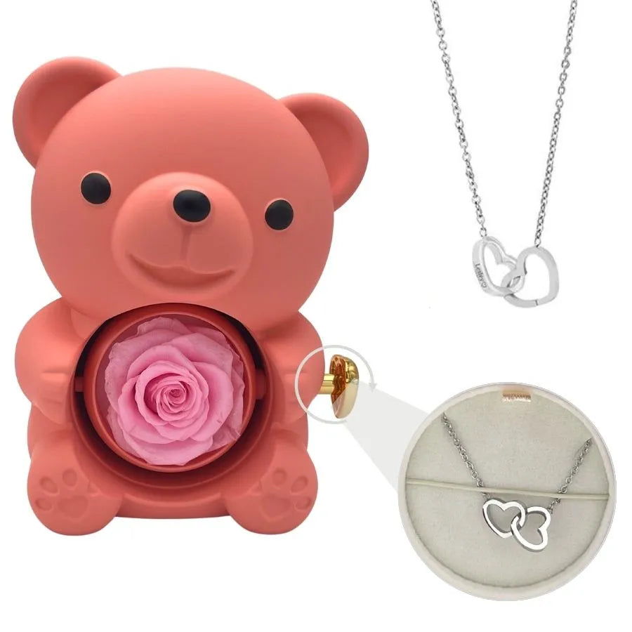 💞Rose Eternal Bear - Heart Necklace💞