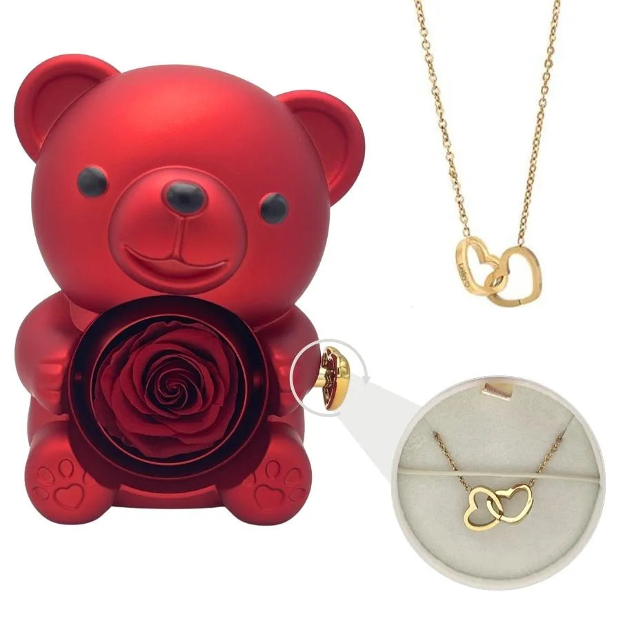 💞Rose Eternal Bear - Heart Necklace💞