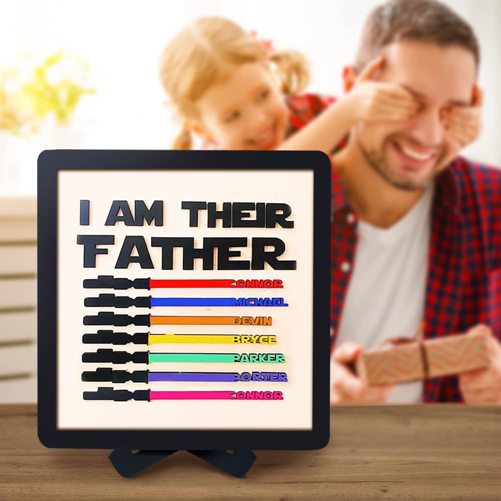 I Am Their Father Engraved Wooden Sign-Father‘s Day Gift