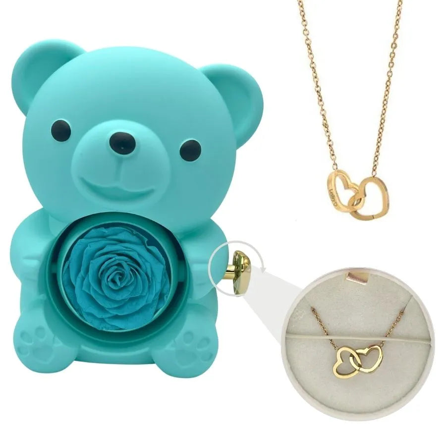 💞Rose Eternal Bear - Heart Necklace💞