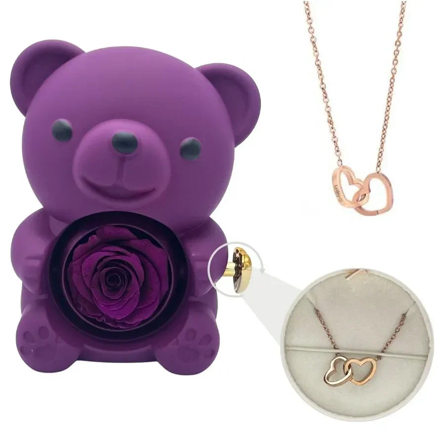 💞Rose Eternal Bear - Heart Necklace💞