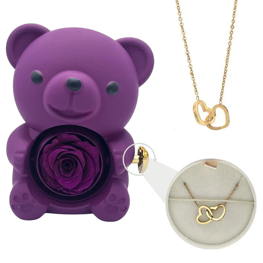 💞Rose Eternal Bear - Heart Necklace💞