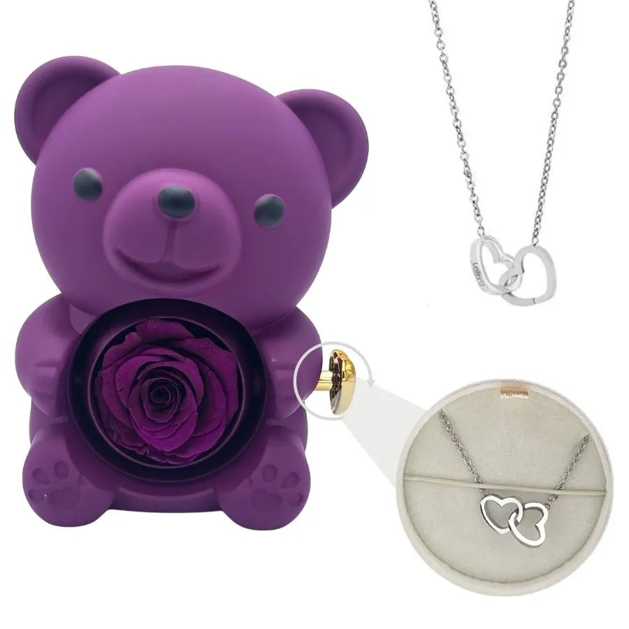 💞Rose Eternal Bear - Heart Necklace💞