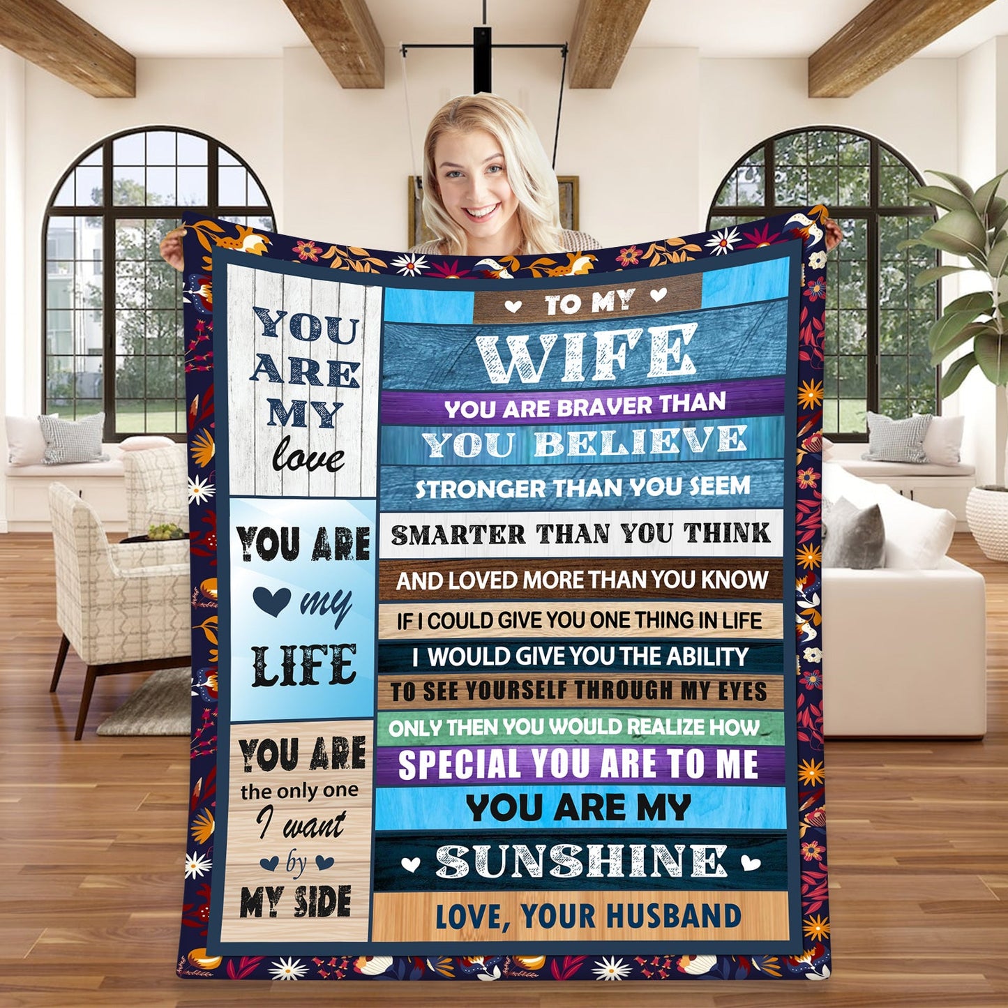 To My Wife Luxury Fleece Blanket