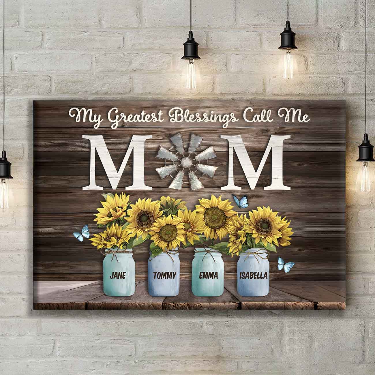 My Greatest Blessings Call Me Mom Custom Names Canvas