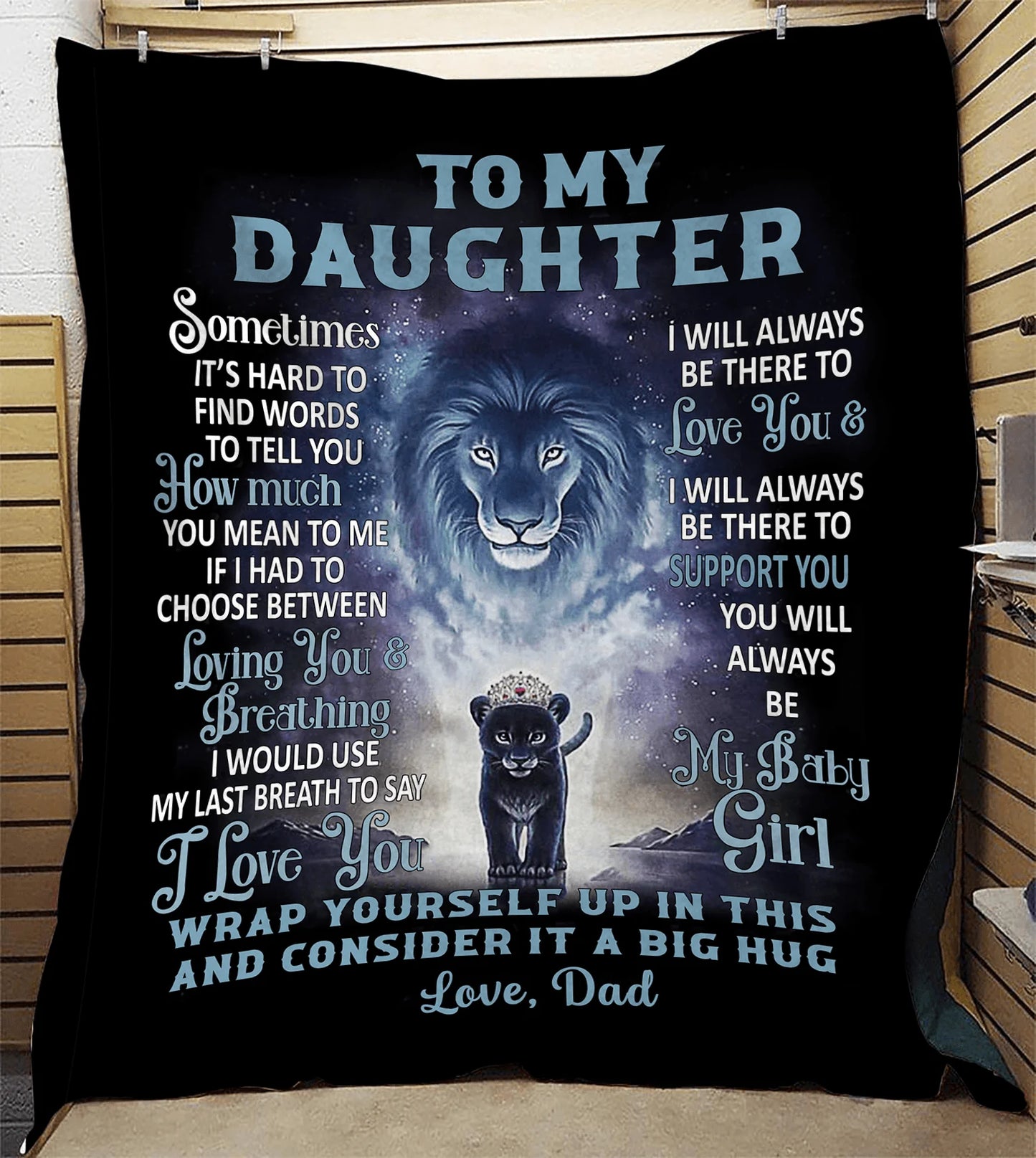 To My Daughter - Love Dad - Sometimes It'S Hard To Find Words - Blanket