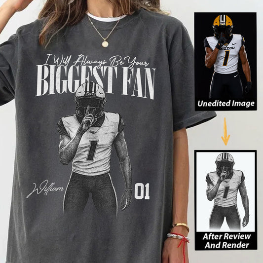 Custom Football Player Photo Tee