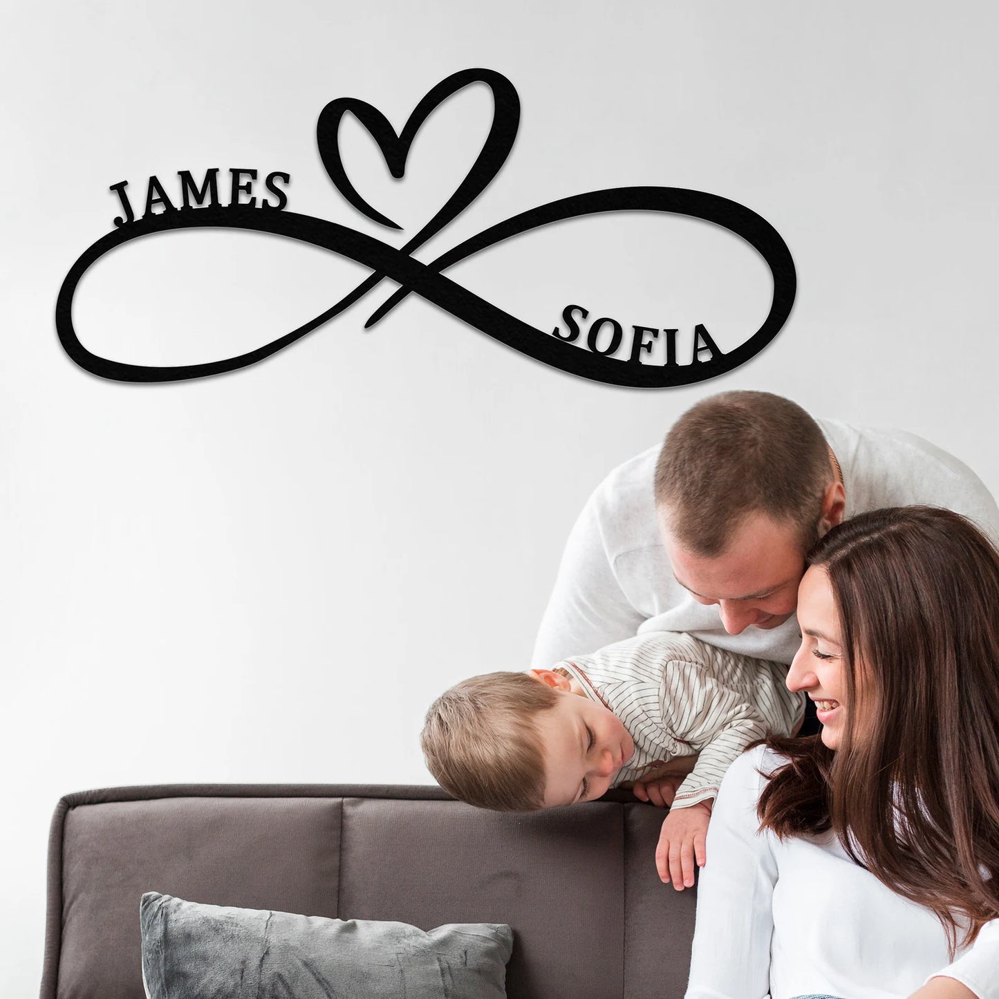 Signe en métal monogramme Infinity Couples