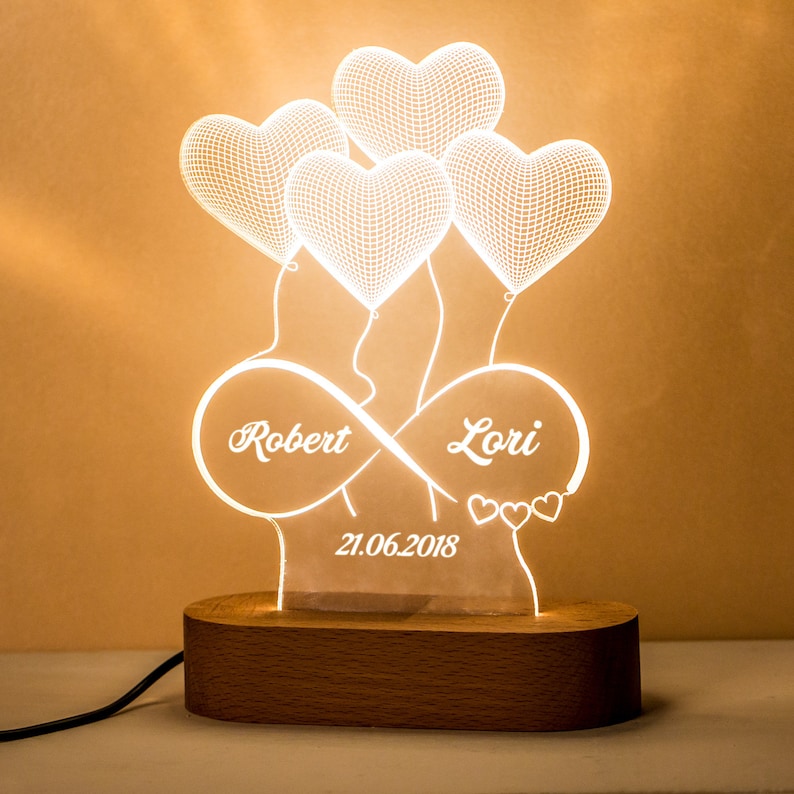 Cadeau personnalisé de lampe imprimée en 3D