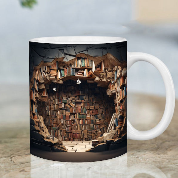 3D Bookshelf Mug