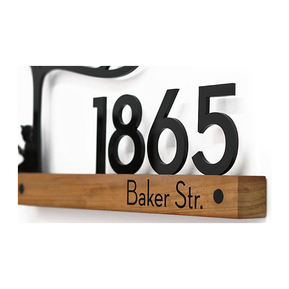 Custom Wooden House Numbers Sign