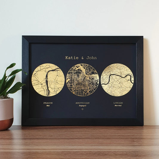 Custom Foil Map Print