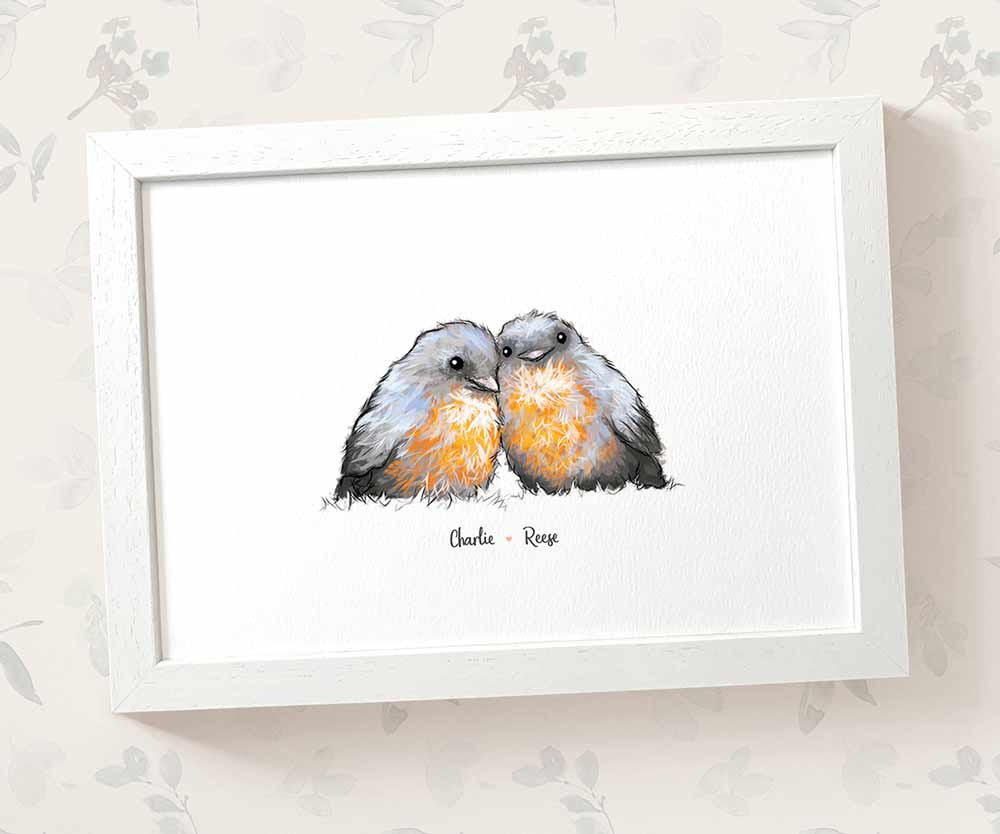 Personalized Robins Family Portrait Frame