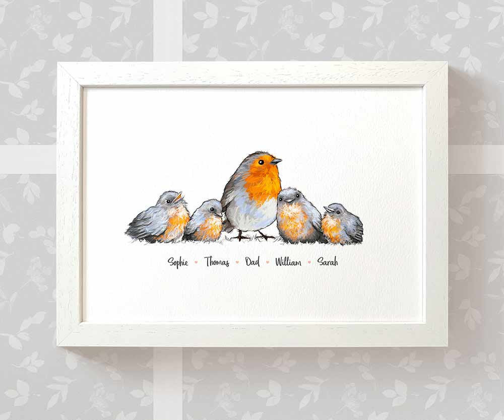 Personalized Robins Family Portrait Frame